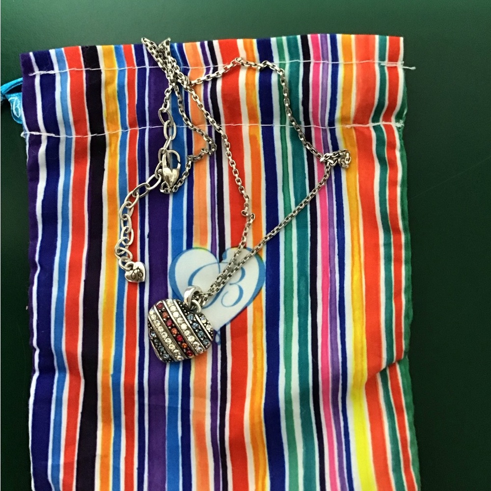 Brighton Red White & Blue Heart Pendant